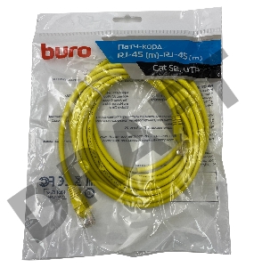 Патч-корд Buro UTP 4 пары cat5E CCA molded 5м желтый RJ-45 (m)-RJ-45 (m)