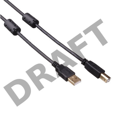 Кабель USB 2.0 A-->B 3м Exegate 2 фильтра, позолоченные контакты