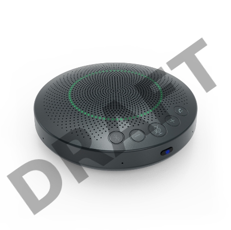 Беспроводной спикерфон wireless speakerphone Wireless or USB connection/6 Microphone arrays/hi-fi full band Speaker/ audio dsp/hybrid mode/3000mAh enduring battery/circle indicator light/ touch buttons for mute, vol+/-/include USB dongle