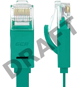 Патч-корд Greenconnect плоский прямой PROF  15.0m UTP медь, кат.6, зеленый, позолоченные контакты, 30 AWG, Premium ethernet high speed 10 Гбит/с, RJ45, T568B (GCR-LNC625-15.0m)