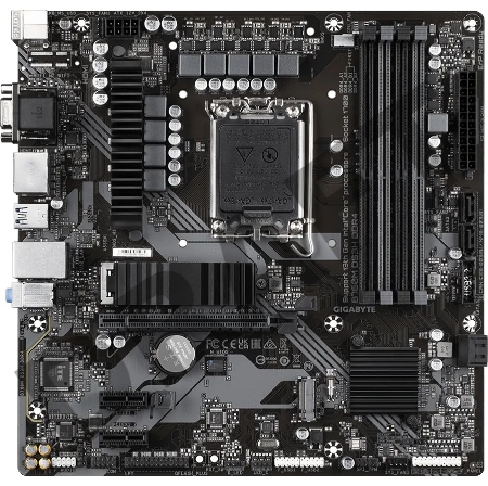 Материнская плата Gigabyte B760M DS3H DDR4 Soc-1700 Intel B760 4xDDR4 mATX AC`97 8ch(7.1) 2.5Gg RAID+HDMI+DP