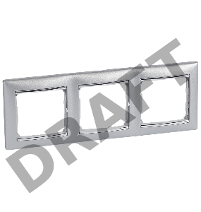 Рамка 3-м Valena горизонт. алюм./сереб. Leg 770353