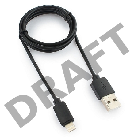 Кабель USB Гарнизон GCC-USB2-AP2-1M AM/Lightning, для iPhone5/6/7, IPod, IPad, 1м, черный, пакет