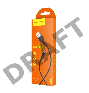 Кабель USB 2.0 hoco X25, AM/microBM, черный, 1м