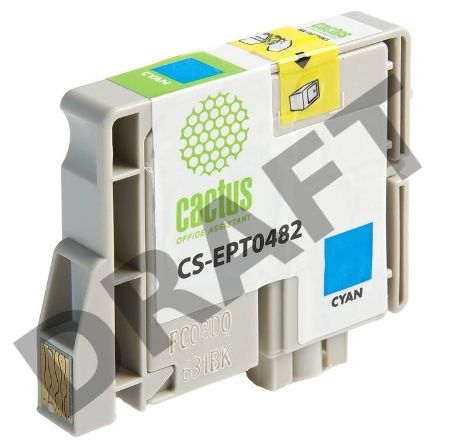 Картридж струйный Cactus CS-EPT0482 голубой для Epson Stylus Photo R200/ R220/ R300/ R320/ R340 (16m