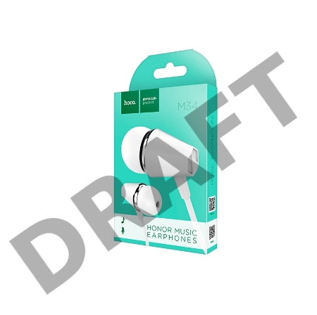 Проводные наушники-вставки с микрофоном Hoco M34 White