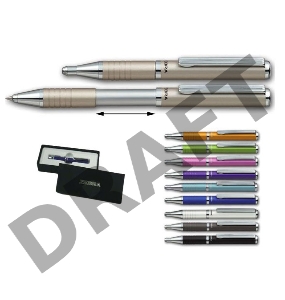 Ручка шариковая Zebra SLIDE (BP115-LG) авт. телескопич.корпус светло-зеленый синие чернила коробка подарочная