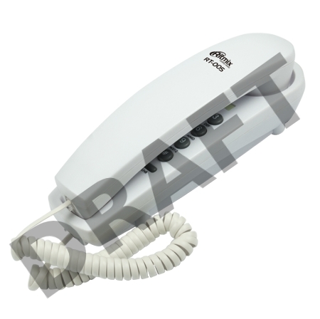 Телефон проводной RITMIX RT-005 white, настольный/настенный с фун. повтора набора номера,выбора уровня гром-ти звонка Hi-Low, сброс и отключение микро