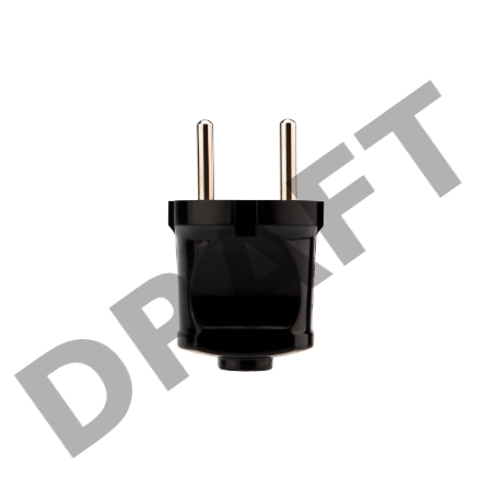 Вилка прямая без з/к 6А черная REXANT