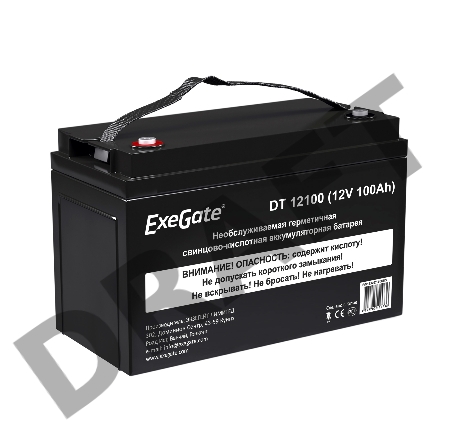 Аккумуляторная батарея ExeGate DT 12100 (12V 100Ah, под болт М6)