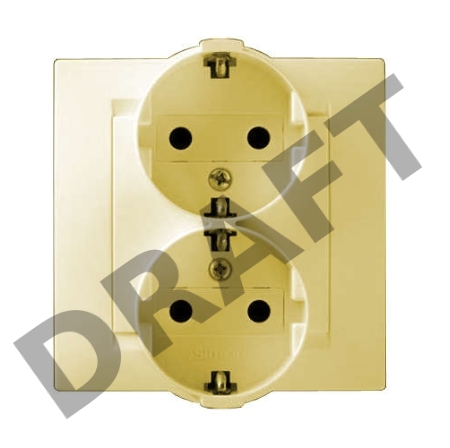 Розетка 2-м СП Simon15 с заземл. сл. кость Simon 1590459-031