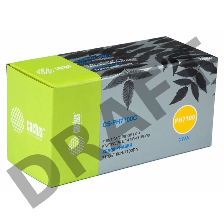Тонер Картридж Cactus CS-PH7100C (106R02606) голубой для Xerox Phaser 7100/7100N/7100DN (4500стр.)