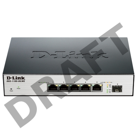 Коммутатор D-Link DGS-1100-06/ME/A1B настраиваемый 5x10/100/1000BASE-T