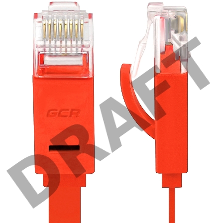 Патч-корд Greenconnect Патч-корд плоский прямой PROF  3.0m UTP медь, кат.6, красный, позолоченные контакты, 30 AWG, Premium ethernet high speed 10 Гбит/с, RJ45, T568B (GCR-LNC624-3.0m)