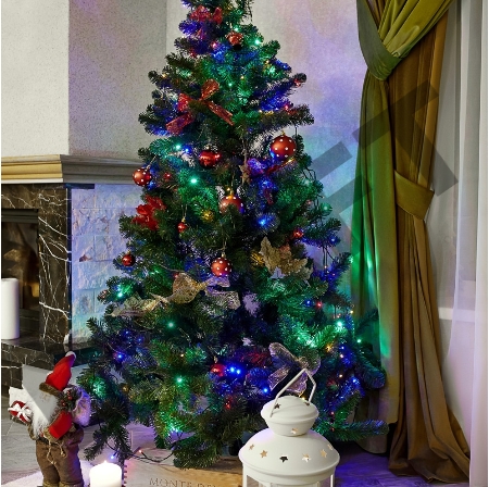 Гирлянда «Твинкл-Лайт» 20 м, темно-зеленый ПВХ, 160 LED, цвет мультиколор