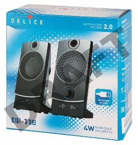 Колонки Oklick OK-118 2.0 черный 4Вт