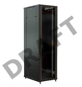 Шкаф серверный WRline (WR-TT-3261-AS-RAL9004) напольный 32U 600x1000мм пер.дв.стекл задн.дв.стал.лист 2 бок.пан. 800кг черный 910мм 1610мм IP20 сталь