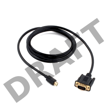 Кабель Cablexpert mDP-VGA, 20M/15M, 1.8м, черный, позол.разъемы, пакет (CC-mDPM-VGAM-6)