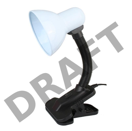 Светильник UF-320P С01 настол. прищепка 230В 60Вт E27 ЛОН бел. Ultraflash 12370