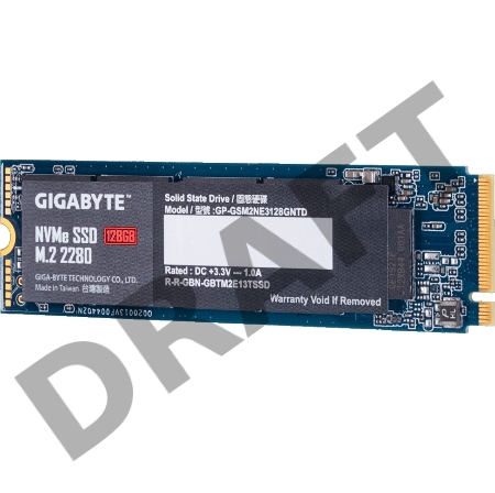 Накопитель SSD M.2 2280 128GB Gigabyte Client SSD GP-GSM2NE3128GNTD PCIe Gen3x4 with NVMe, 1550/550, IOPS 100/130K, MTBF 1.5M, 3D TLC, 110TBW, NVMe 1.3, RTL