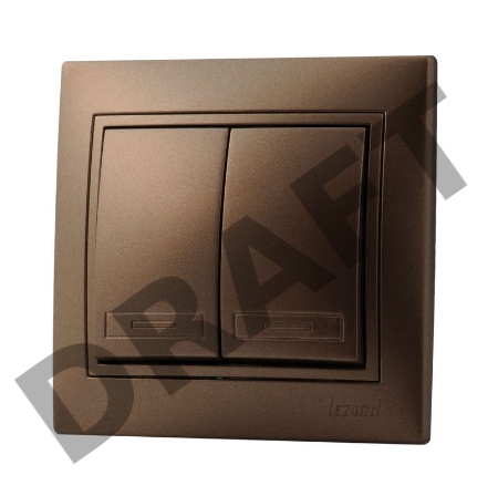 Выключатель 2-кл. СП Мира 10А IP20 свет. корич. перламутр LEZARD 701-3131-101 Выключатель 2-кл. СП Мира 10А IP20 свет. корич. перламутр LEZARD 701-3131-101