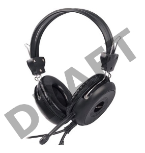 Наушники A4Tech HS-30, Black {Гарнитура, накладные, 20-20000Гц,32 Ом, 102дБ, микр фиксирован,  кабель 2м, 2 x mini jack 3.5 mm}