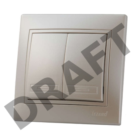 Выключатель 2-кл. СП Мира 10А IP20 жемчуж. бел. перламутр LEZARD 701-3030-101