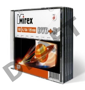 Диск DVD+R Mirex 4.7 Gb, 16x, Slim Case (5), (5/200)