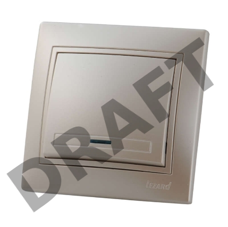 Выключатель 1-кл. СП Мира 10А IP20 с подсветкой жемчуж. бел. перламутр LEZARD 701-3030-111