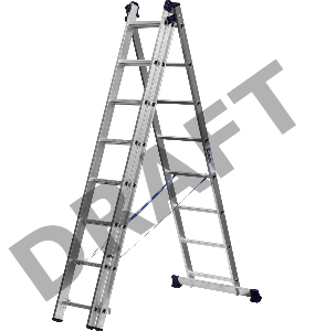  Лестница СИБИН универсальная, трехсекционная со стабилизатором, 8 ступеней [38833-08]
