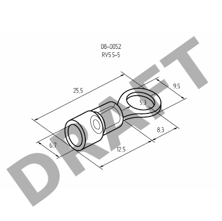 Наконечник кольцевой изолированный ø 5.3 мм 4-6 мм² (НКи 6.0-5/НКи5,5-5) желтый REXANT