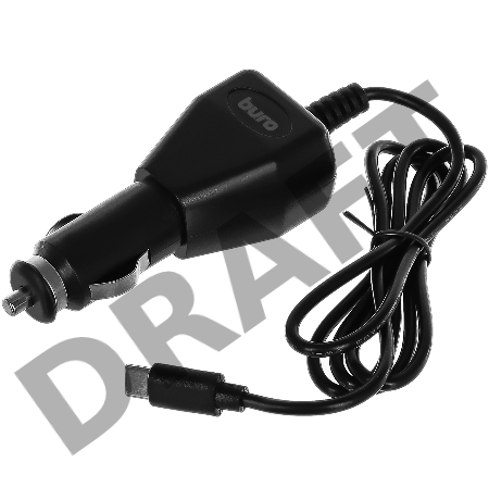 Автомобильное зар./устр. Buro BUCC1 2A кабель USB Type C черный (BUCC10S00CBK)
