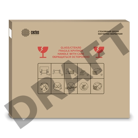 Демонстрационная доска Cactus CS-GBD-65X100-UWT стекло стеклянная 65x100см ультра белый