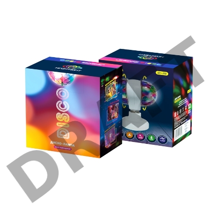 Диско-лампа светодиодная двойная Е27, подставка с цоколем Е27 в комплекте, 230 В