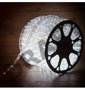 Дюралайт LED, эффект мерцания (2W) - белый Эконом 24 LED/м , бухта 100м