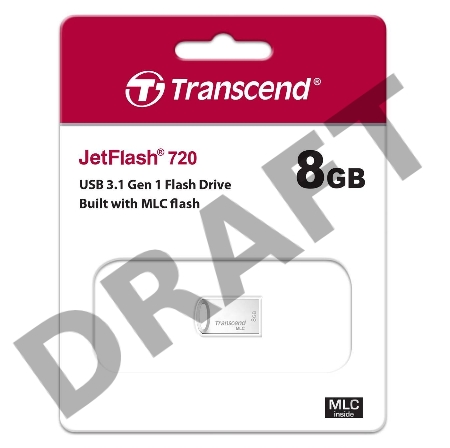 Флеш Диск Transcend 8GB JETFLASH 720 MLC, Silver