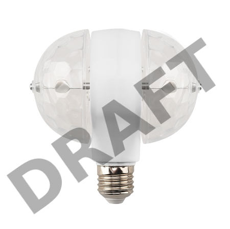 Диско-лампа светодиодная двойная Е27, подставка с цоколем Е27 в комплекте, 230 В