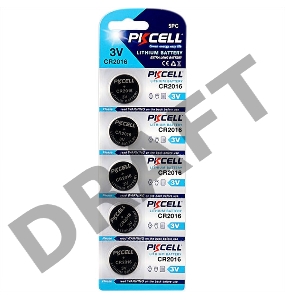 Литиевый элемент питания PKCELL CR2016-5B тип - CR2016 5 шт в блистере