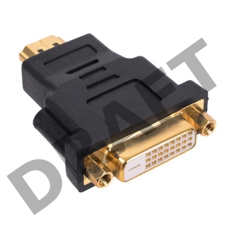 Переходник Gembird Переходник HDMI-DVI  , 19M/25F, золотые разъемы, пакет(A-HDMI-DVI-3)