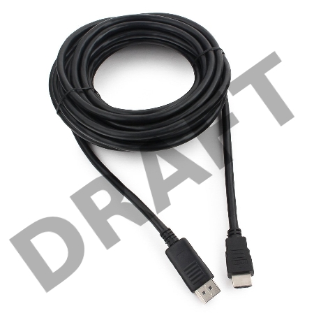 Кабель Cablexpert DisplayPort->HDMI, 7.5м, 20M/19M, черный, экран, пакет 