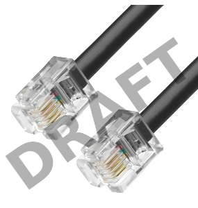 Телефонный шнур GCR  удлинитель для аппарата 3.0m GCR-TP6P4C2-3.0m, 6P4C (джек 6p4c - jack 6p4c) черный