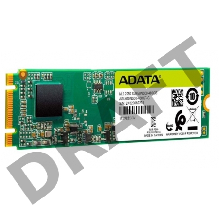 Твердотельный накопитель SSD M.2 2280 ADATA 480GB Ultimate SU650 (ASU650NS38-480GT-C) SATA 6Gb/s, 550/510, IOPS 80/60K, MTBF 2M, 3D TLC, 210TBW, RTL