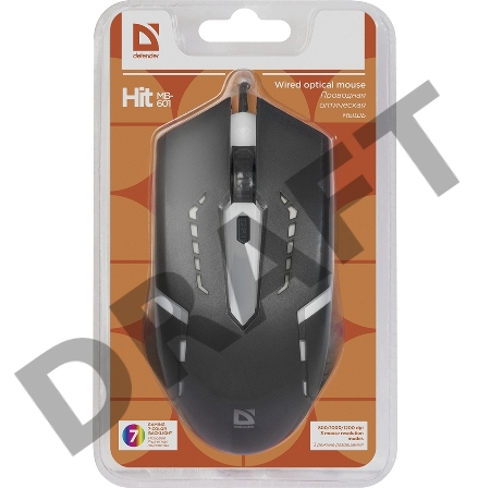 Мышь DEFENDER USB OPTICAL HIT MB-601 BLACK 52601