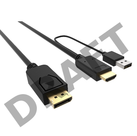 Кабель аудио-видео Buro HDMI (m)/DisplayPort (m) 2м. Позолоченные контакты черный (HDMI-DP-2M)