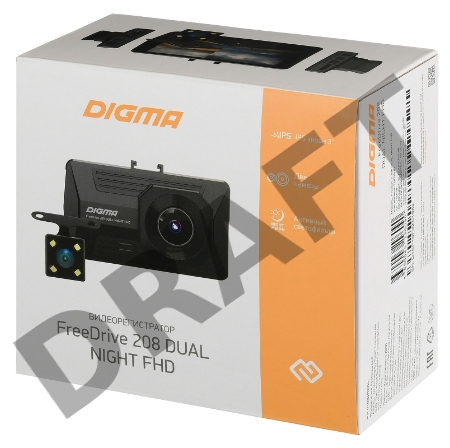 Видеорегистратор Digma FreeDrive 208 DUAL Night FHD черный 2Mpix 1080x1920 1080p 170гр. GP6248