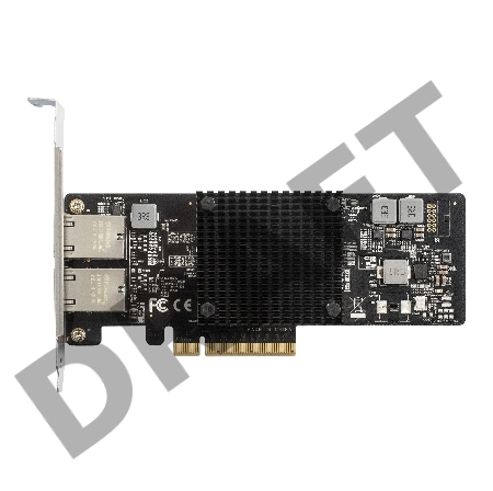 Сетевой адаптер ExeGate EXE-X550-T2 (PCI-E x8 v3.0, порты 2xRJ45 (медные), 10Gb/s (10/5/2.5/1Gb/s, 100Mb/s), Server NIC Intel Chipset X550)