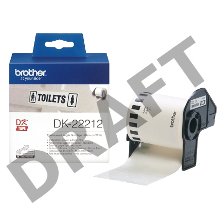 Пленочная клеящаяся лента Brother DK22212 (белая, ширина 62 мм x 15.24 м)