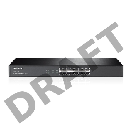 Сетевой коммутатор  TP-Link SMB TL-SF1016 Коммутатор 16-port 10/100M Desktop Switch, 16 10/100M RJ45 ports, Plastic case