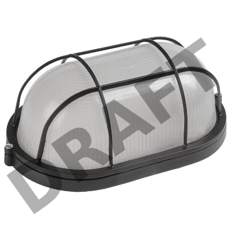 Светильник НПП 1402 60Вт E27 IP54 черн. овал с решеткой ИЭК LNPP0-1402-1-060-K02