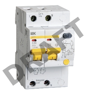 Выключатель автоматический дифференциального тока 2п C 20А 30мА тип AC 4.5кА АД-12 ИЭК MAD10-2-020-C-030